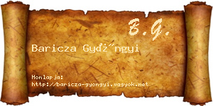 Baricza Gyöngyi névjegykártya