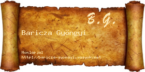 Baricza Gyöngyi névjegykártya